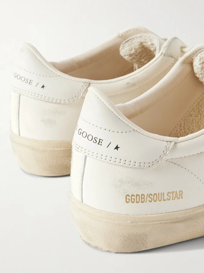 Golden Goose - Soul-star Logo-print Distressed Leather Sneakers - White - Image 4