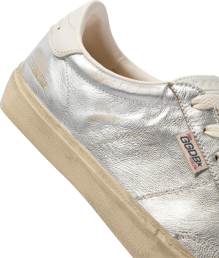 Golden Goose Soul Star Metallic Distressed Leather Sneakers - Image 4