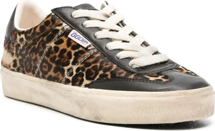 Golden Goose Soul Star Sneakers In Leopard-Print Pony Skin With Black Nappa Leather Heel Tab And Inserts Shoes - Image 2