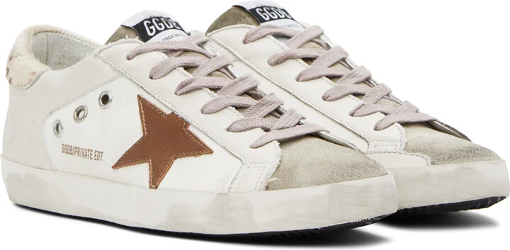 Golden Goose SSENSE Exclusive Beige Super-Star Double Quarter Sneakers - Image 4