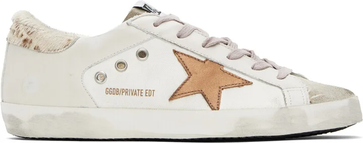 Golden Goose SSENSE Exclusive Beige Super-Star Double Quarter Sneakers