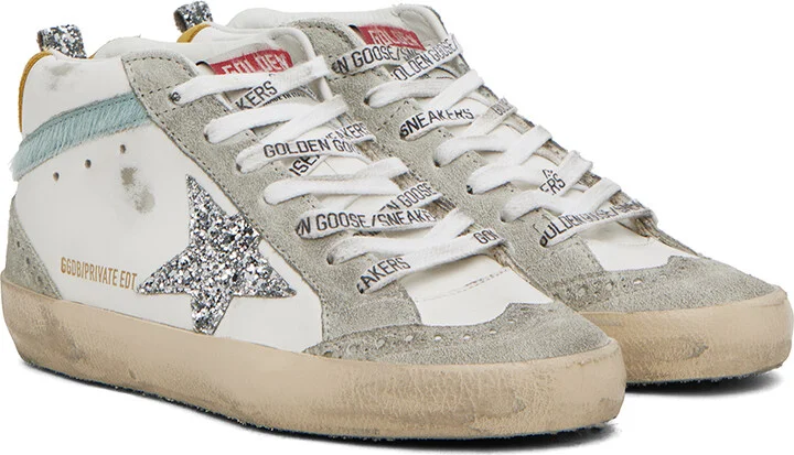 Golden Goose SSENSE Exclusive Off-White Mid Star Sneakers - Image 4