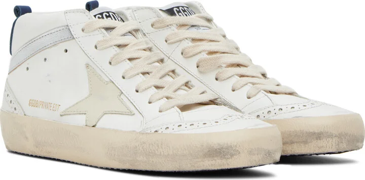 Golden Goose SSENSE Exclusive Off-White Mid Star Sneakers - Image 4