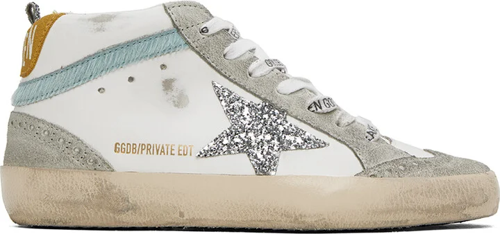 Golden Goose SSENSE Exclusive Off-White Mid Star Sneakers