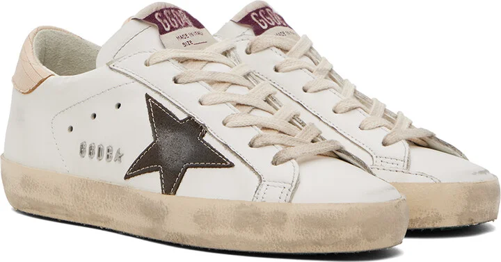 Golden Goose SSENSE Exclusive White & Beige Super-Star Sneakers - Image 4