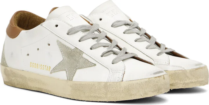 Golden Goose SSENSE Exclusive White & Brown Super-Star Classic Sneakers - Image 4