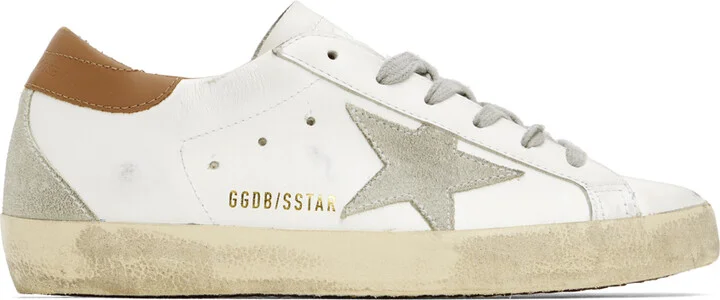 Golden Goose SSENSE Exclusive White & Brown Super-Star Classic Sneakers
