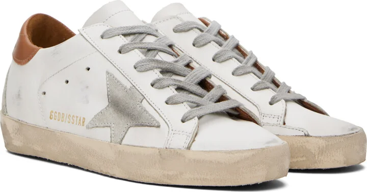 Golden Goose SSENSE Exclusive White & Brown Super-Star Sneakers - Image 4