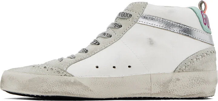 Golden Goose SSENSE Exclusive White & Gray Mid Star Sneakers - Image 3