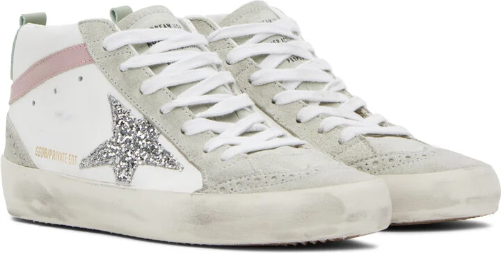 Golden Goose SSENSE Exclusive White & Gray Mid Star Sneakers - Image 4