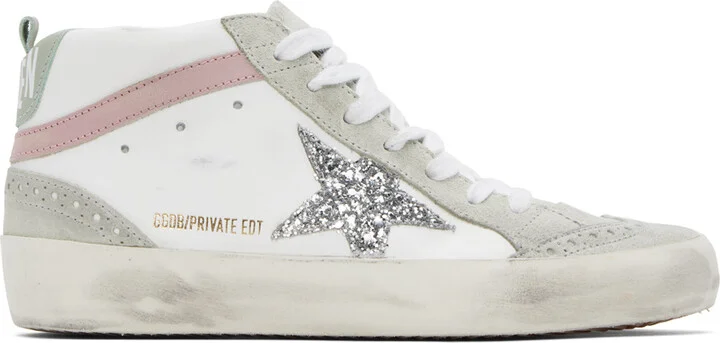 Golden Goose SSENSE Exclusive White & Gray Mid Star Sneakers