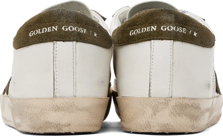 Golden Goose SSENSE Exclusive White & Green Super-Star Sneakers - Image 2