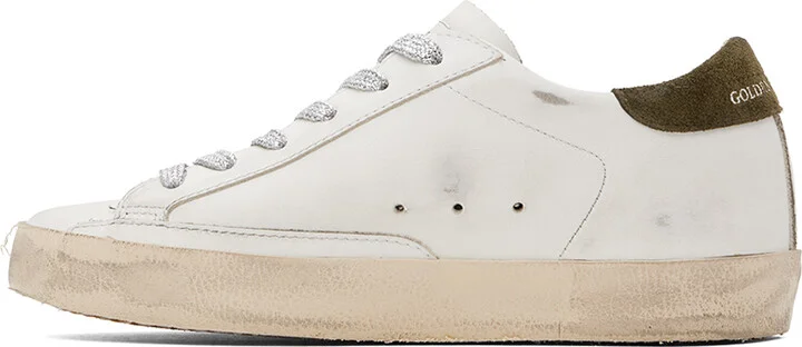 Golden Goose SSENSE Exclusive White & Green Super-Star Sneakers - Image 3