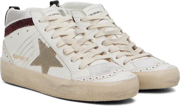Golden Goose SSENSE Exclusive White Mid Star Sneakers - Image 4