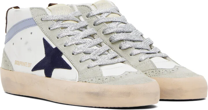 Golden Goose SSENSE Exclusive White Mid Star Sneakers - Image 4