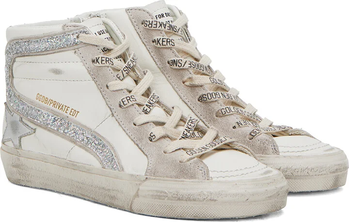 Golden Goose SSENSE Exclusive White Slide Sneakers - Image 4