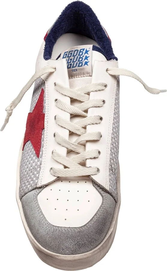 Golden Goose Stardan Mesh And Leather Sneakers White And Red - Image 3