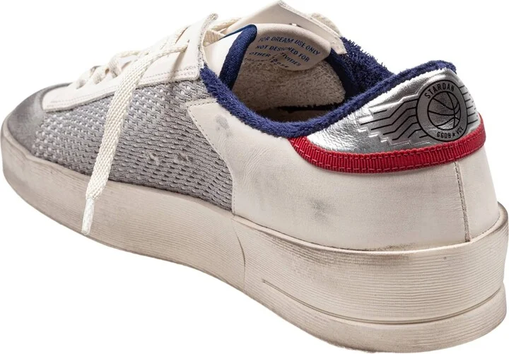 Golden Goose Stardan Mesh And Leather Sneakers White And Red - Image 4