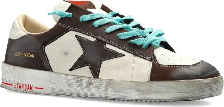 Golden Goose Stardan Two-Tone Distressed Finish Leather Sneakers Shoes - Image 2