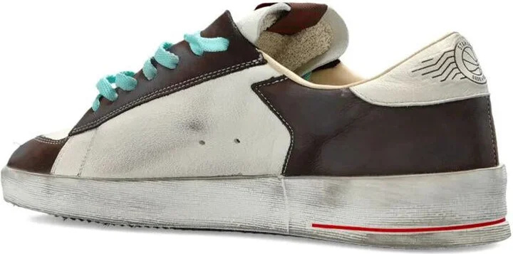 Golden Goose Stardan Two-Tone Distressed Finish Leather Sneakers Shoes - Image 3