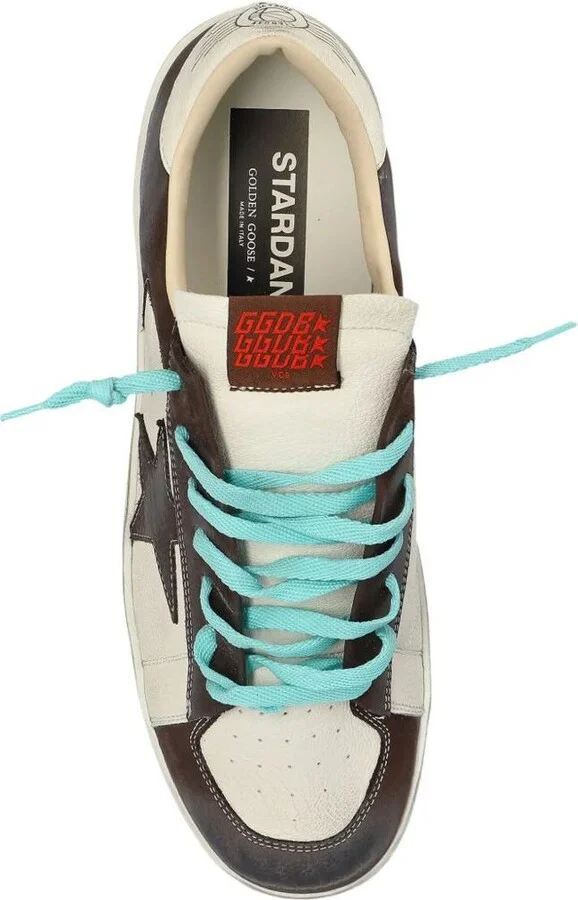 Golden Goose Stardan Two-Tone Distressed Finish Leather Sneakers Shoes - Image 4