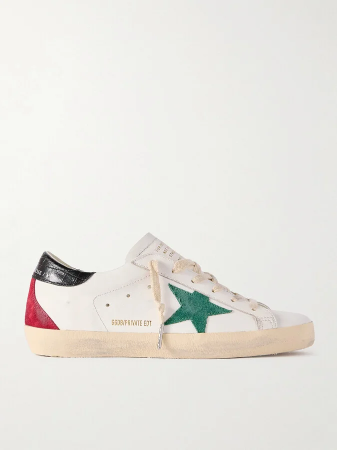 Golden Goose - Super-star Distressed Leather And Suede Sneakers - White