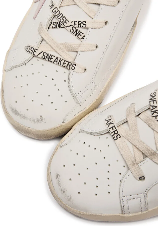 Golden Goose Super-star Distressed Leather Sneakers - Image 4