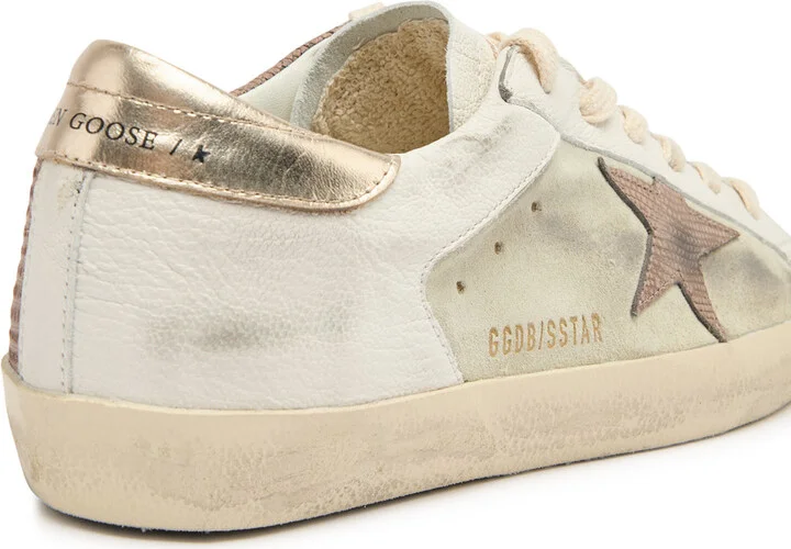 Golden Goose Super-star Distressed Leather Sneakers - Image 4