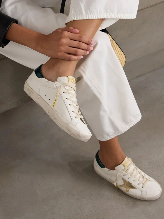 Golden Goose - Super-star Distressed Leather Sneakers - White - Image 2