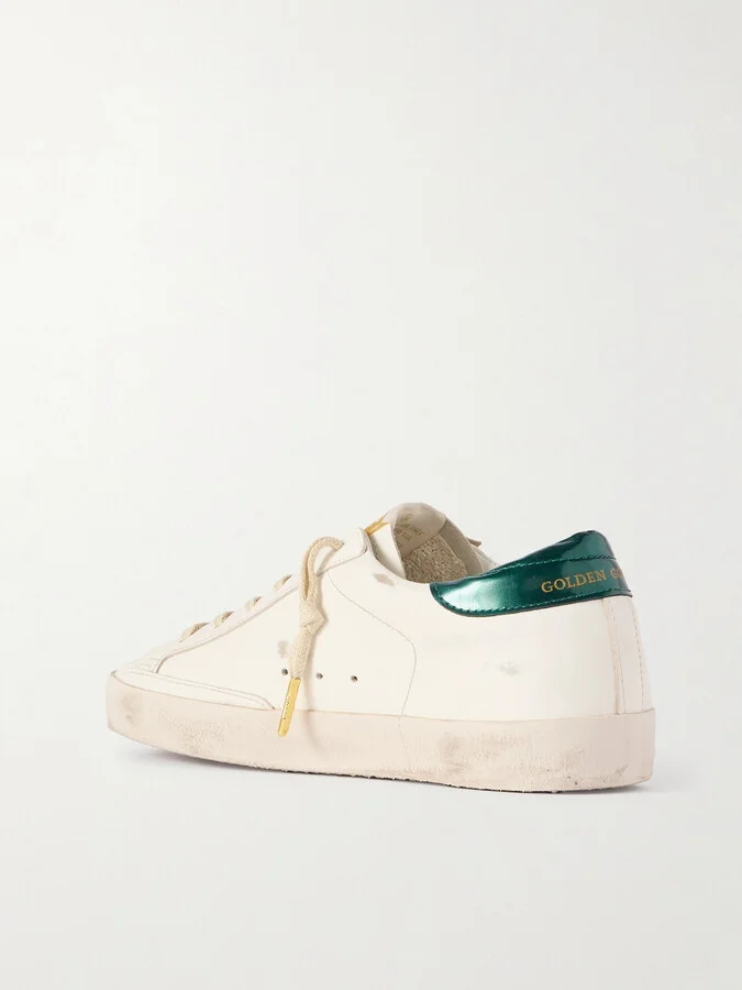 Golden Goose - Super-star Distressed Leather Sneakers - White - Image 3