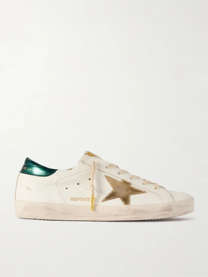 Golden Goose - Super-star Distressed Leather Sneakers - White