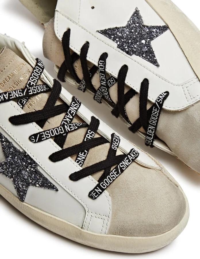 Golden Goose Super-star Glittered Leather Sneakers - Image 3