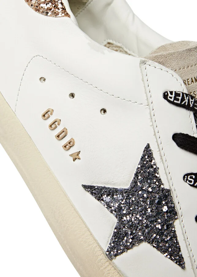 Golden Goose Super-star Glittered Leather Sneakers - Image 4