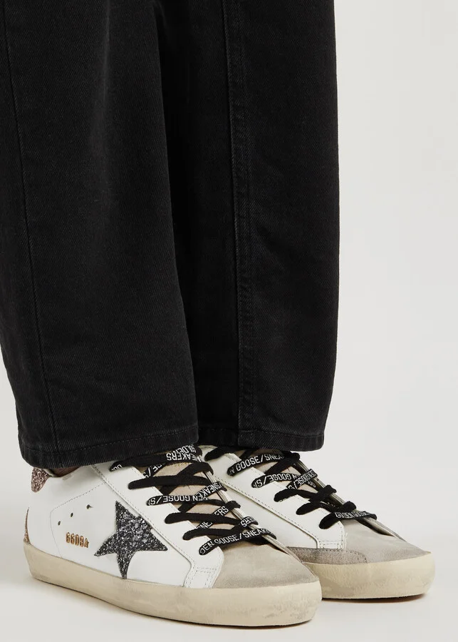 Golden Goose Super-star Glittered Leather Sneakers - Image 5