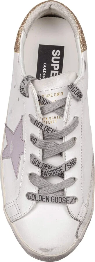 Golden Goose Super Star In Leather With Platinum Glitter Heel - Image 3