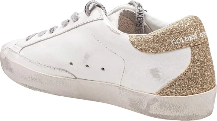 Golden Goose Super Star In Leather With Platinum Glitter Heel - Image 4