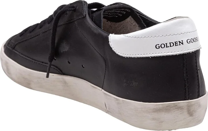 Golden Goose Super Star Leather Sneakers Black And White - Image 4