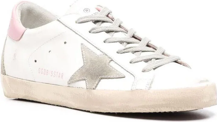 Golden Goose Super-Star Leather Upper And Heel Suede Star And Spur Cream Sole - Image 2