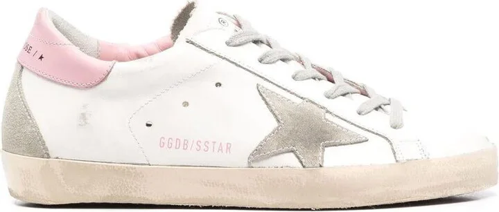 Golden Goose Super-Star Leather Upper And Heel Suede Star And Spur Cream Sole