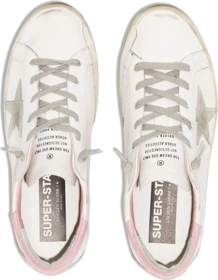 Golden Goose Super-Star Leather Upper And Heel Suede Star And Spur Cream Sole Shoes - Image 2
