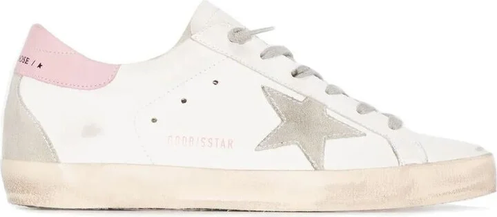Golden Goose Super-Star Leather Upper And Heel Suede Star And Spur Cream Sole Shoes - Image 4