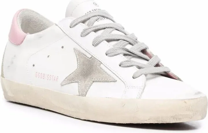 Golden Goose "Super Star" Leather Upper And Heel Suede Star And Spur Cream Sole Shoes - Image 4