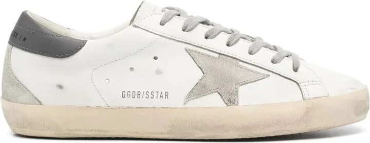 Golden Goose "Super Star" Leather Upper And Heel Suede Star And Spur Sneakers Shoes