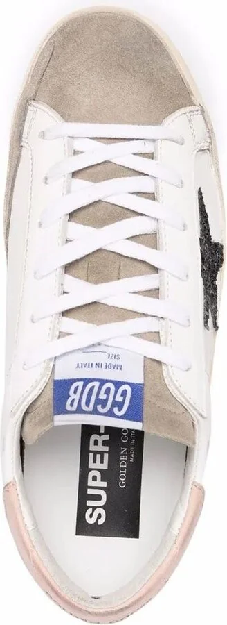 Golden Goose "Super Star" Leather Upper And Heel Suede Toe Glitter Star Shoes - Image 2