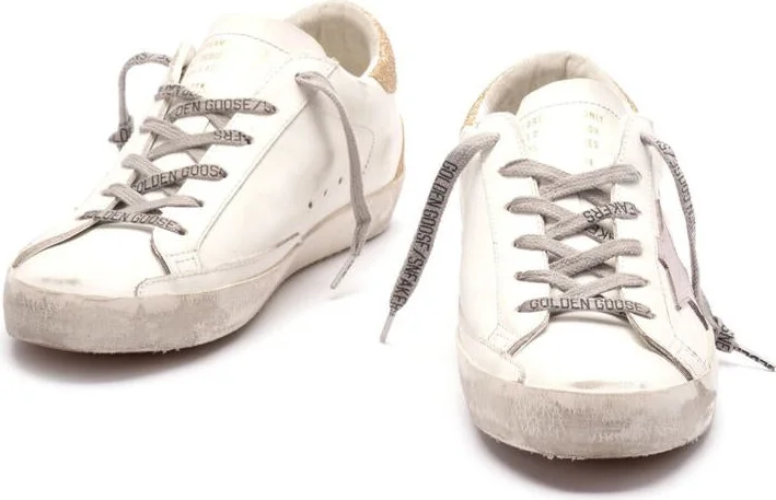 Golden Goose Super Star Leather Upper And Star Glitter Heel And Spur Shoes - Image 2