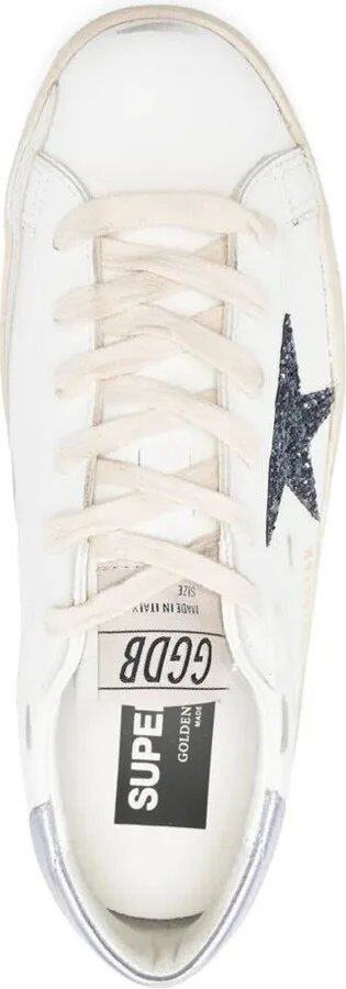 Golden Goose "Super Star" Leather Upper And Toe Glitter Star Laminated Heel. Shoes - Image 3