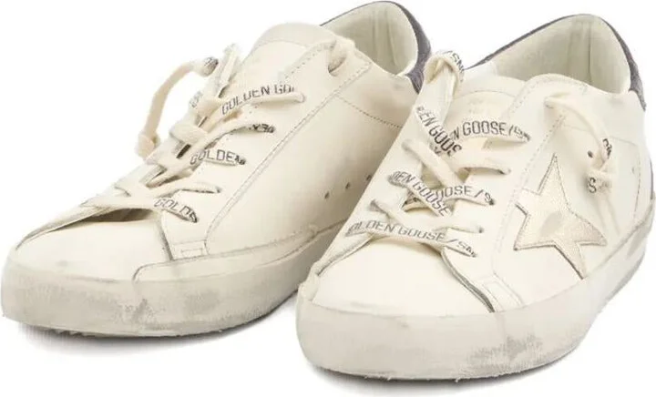 Golden Goose "Super Star" Leather Upper And Toe Laminated Star Coconut Print Heel And Spur Shoes - Image 4