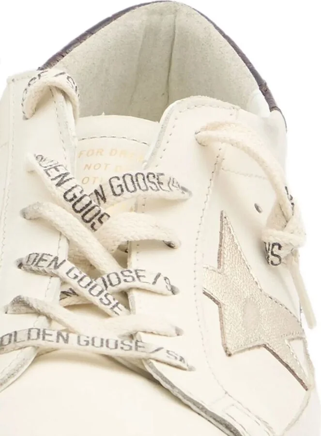 Golden Goose "Super Star" Leather Upper And Toe Laminated Star Coconut Print Heel And Spur Shoes - Image 5