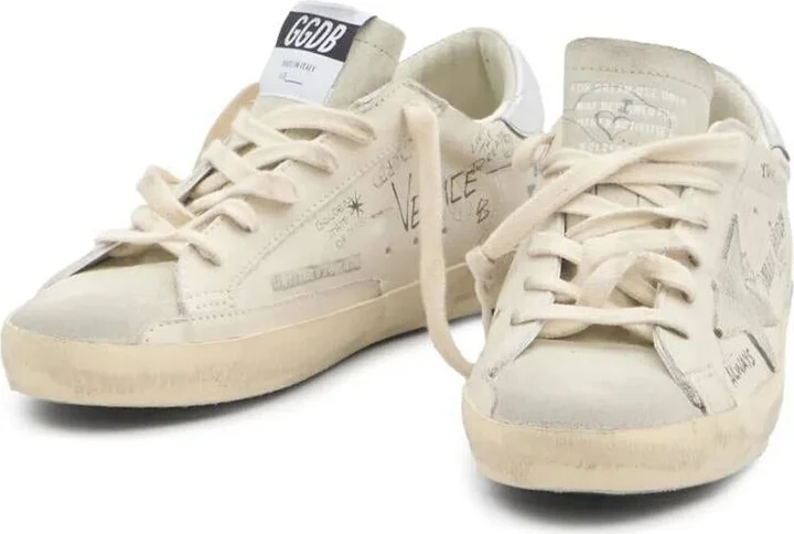 Golden Goose Super Star Leather Upper Suede Star And Toe Laminated Leather Heel Shoes - Image 5