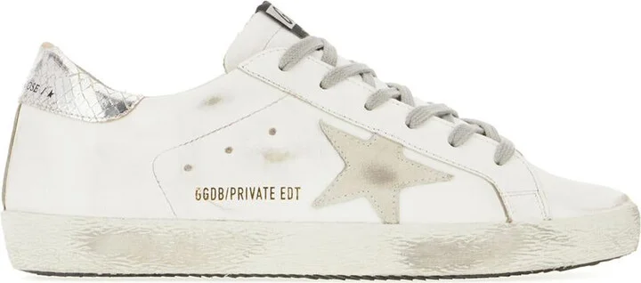 Golden Goose Super-Star Leather Upper Suede Star Piper Print Heel Shoes